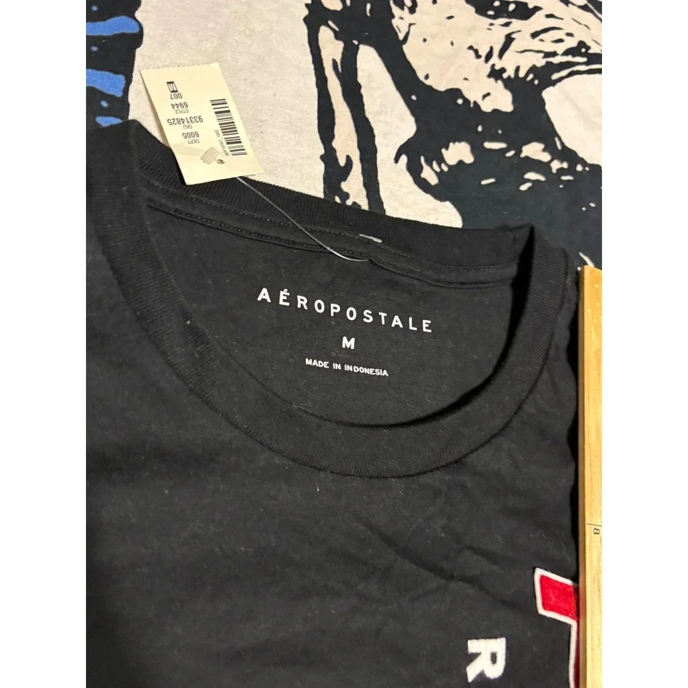 Aeropostale Mens Black Registered Tmk 1987 Graphic T Shirt Size M - Picture 4 of 5